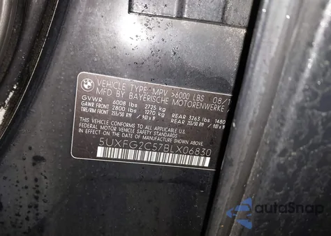 2011 BMW X6 xDrive35I из США, поврежденный, VIN 5UXFG2C57BLX06830